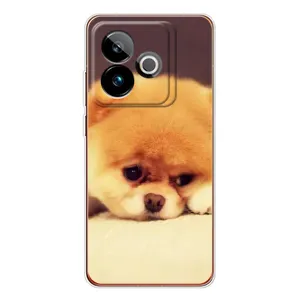 Чехол (ТПУ) Милые собачки для Realme GT 7 (Померанский шпиц)