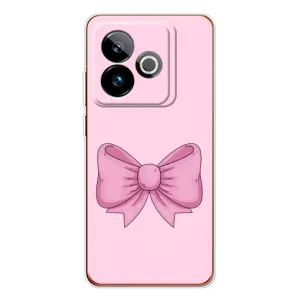 Чехол банты для Realme GT 7 (Розовый бантик)