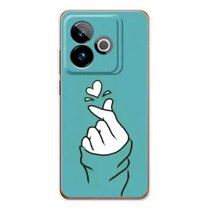 Чохол (Знак сердечка) для Realme GT 7 (Сердечко на бірюзовому)