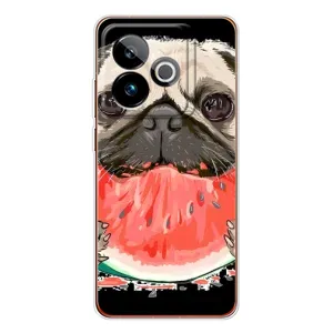 Чехол (ТПУ) Милые собачки для Realme GT 7 (Смешной Мопс)