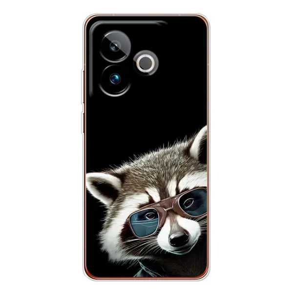 Чехол с рисунком «Стильный Енот» для Realme GT 7 Чехол с рисунком «Стильный Енот» для Realme GT 7