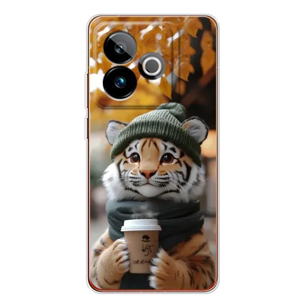Чехол с рисунком «Тигр с кофе» для Realme GT 7 Чехол с рисунком «Тигр с кофе» для Realme GT 7