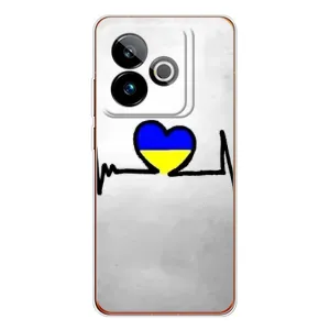 Силиконовый Чехол на Realme GT 7 (Я-Украина) (Украинская кардиограмма)