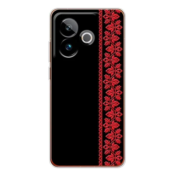 Чехол с рисунком «Вышиванка на черном» для Realme GT 7 Чехол с рисунком «Вышиванка на черном» для Realme GT 7