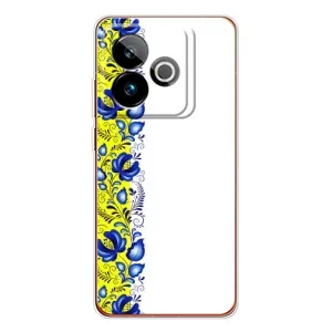 Силиконовый Чехол на Realme GT 7 с картинкой Вышиванки (Желто-синяя вышиванка)