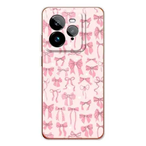 Чехол банты для Realme GT 7Pro (Фон бантики)