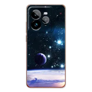 Чехол (ТПУ) с планетами на Realme GT 7Pro (Космический вид)