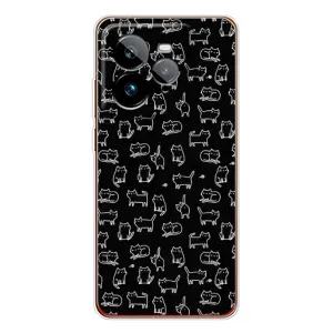 Чохол на тематику: Коти для Realme GT 7Pro (Котики на чорному)