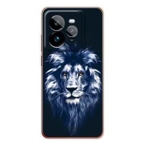 Чехол с картинкой на Realme GT 7Pro (Лев - синий)