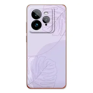 Чехол цветочный дизайн для Realme GT 7Pro (Монстера фиолетовая)