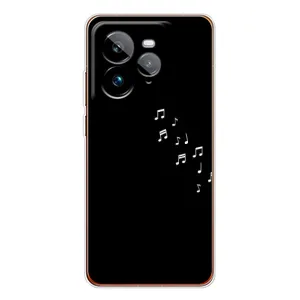 Чохол з картинками на чорному фоні для Realme GT 7Pro (Ноти)