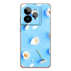 Чохол з Квітами для Realme GT 7Pro (ромашки на блакитному)