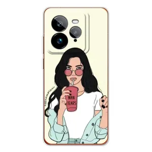 Силиконовый Чехол на Realme GT 7Pro с картинкой Стильных Девушек (С напитком)