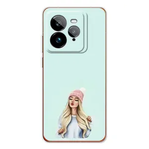 Силиконовый Чехол на Realme GT 7Pro с картинкой Стильных Девушек (В шапке)