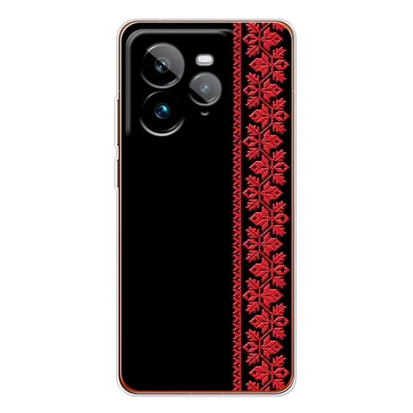 Чехол с рисунком «Вышиванка на черном» для Realme GT 7Pro Чехол с рисунком «Вышиванка на черном» для Realme GT 7Pro