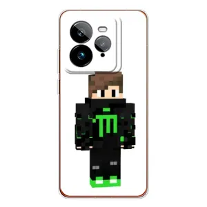 Чехлы для Realme GT 7Pro (Персонажи Майн Крафт) (Зеленый мальчик)