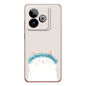 Чехол на тематику: Коты для Realme GT 7T (Белый котик)