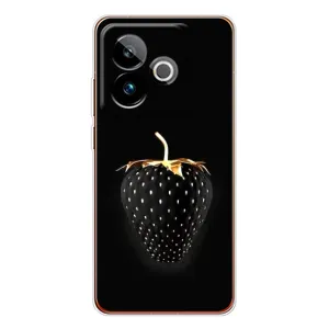 Чехол с изображением вкусной еды для Realme GT 7T (Чёрная клубника)