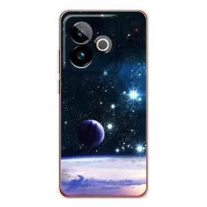 Чохол (ТПУ) з планетами на Realme GT 7T (Космічний вид)