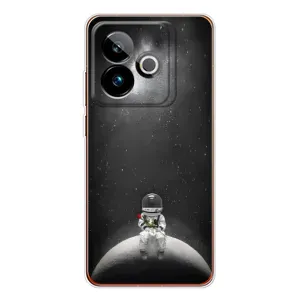Силіконовый Чохол з принтом "Космонавти" на Realme GT 7T (Космонавт романтик)