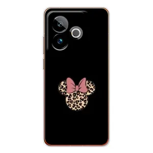 Чехол с леопардовым принтом на Realme GT 7T (Леопардовая Минни)