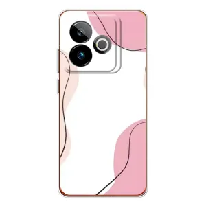 Чехол цветочный дизайн для Realme GT 7T (Розовый фон)