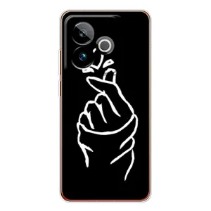 Чехлы (Знак сердечка) на Realme GT 7T (Сердце на черном)