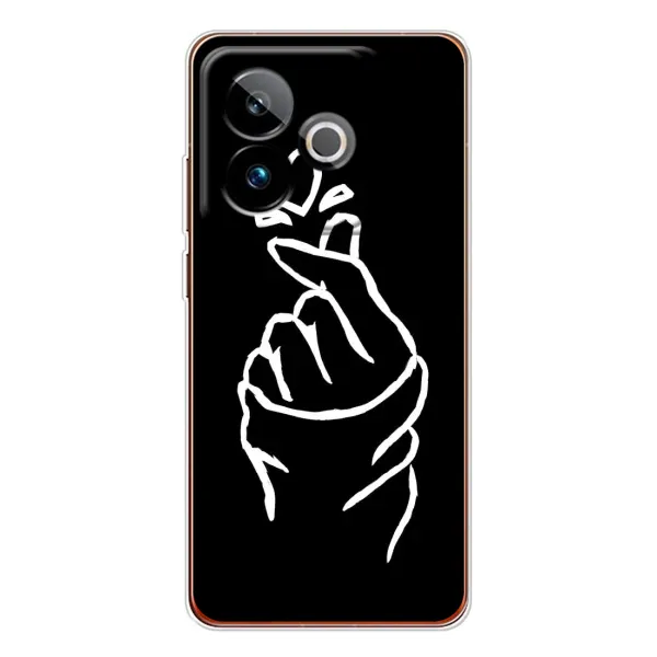 Чехол с рисунком «Сердце на черном» для Realme GT 7T Чехол с рисунком «Сердце на черном» для Realme GT 7T