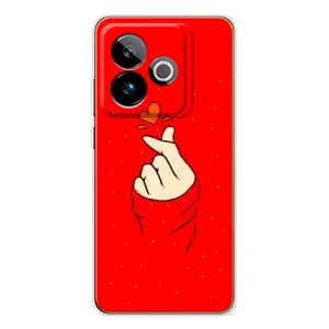Чехлы (Знак сердечка) на Realme GT 7T (Сердце на красном)