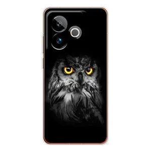 Чехлы с принтом СОВЫ для Realme GT 7T (Сова на чёрном)