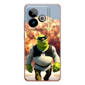 Печатный чехол с принтом Шрек для Realme GT 7T (Эпичный взрыв Шрек)