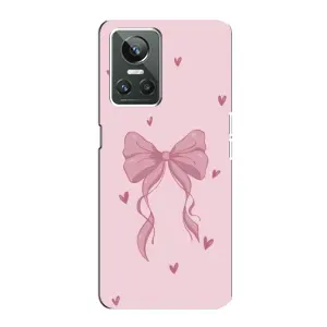 Чехол банты для Realme GT Neo 3 (Бант на розовом)