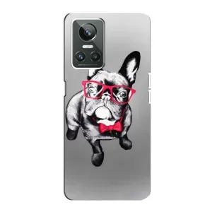 Чехол (ТПУ) Милые собачки для Realme GT Neo 3 (Бульдог в очках)
