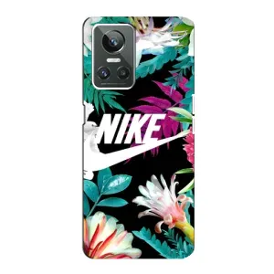 Силиконовый Чехол на Realme GT Neo 3 с картинкой Nike (Цветочный Nike)