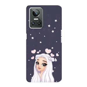 Чехол Стильные девушки на Realme GT Neo 3 (Девушка и сердечки)