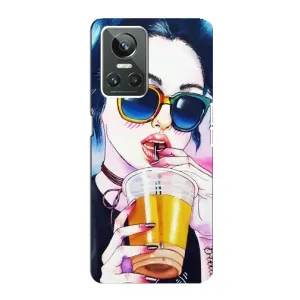 Чехол с картинкой Модные Девчонки Realme GT Neo 3 (Девушка с коктейлем)