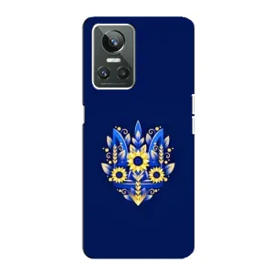 Чохол з картинкою (Патріотичний ГЕРБ) на Realme GT Neo 3 (Герб в квітах)