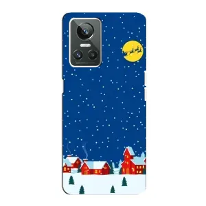 Силиконовый бампер на рождество для Realme GT Neo 3 (Город в снегу)