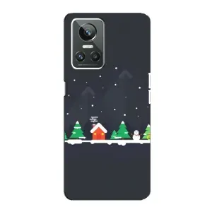 Силиконовый бампер на рождество для Realme GT Neo 3 (Город зимний)