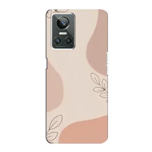 Чехол цветочный дизайн для Realme GT Neo 3 (Коричневый фон)