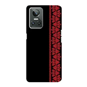Силиконовый Чехол на Realme GT Neo 3 (Красная Вышиванка)