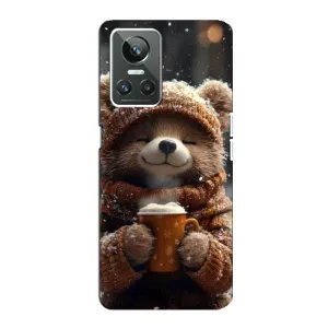 Печатный чехол «Зверята с кофе» для Realme GT Neo 3 (Медвежонок с кофе)