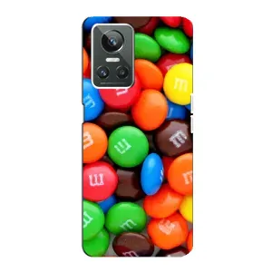 Чехол с изображением вкусной еды для Realme GT Neo 3 (Разноцветные M&M'S)