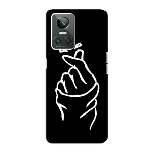 Чехлы (Знак сердечка) на Realme GT Neo 3 (Сердце на черном)