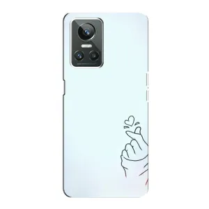Чехлы (Знак сердечка) на Realme GT Neo 3 (Сердце на голубом)