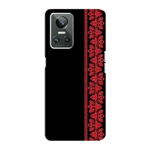 Силиконовый Чехол на Realme GT Neo 3 с картинкой Вышиванки (Вышиванка на черном)