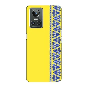 Силиконовый Чехол на Realme GT Neo 3 (Вышиванка на желтом)