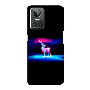 Силиконовый бампер с картинкой животных для Realme GT Neo 3 (Яркий олень)