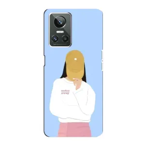 Силиконовый Чехол на Realme GT Neo 3 с картинкой Стильных Девушек (Желтая кепка)