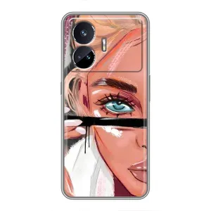 Силіконовый Чохол на Realme GT Neo 5 з картинкой Модных девушек (Дівчина та вії)